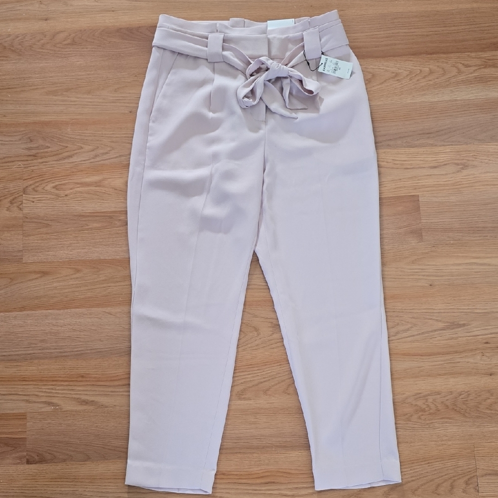 Express Light Pink Tie-Waist Women's Trousers